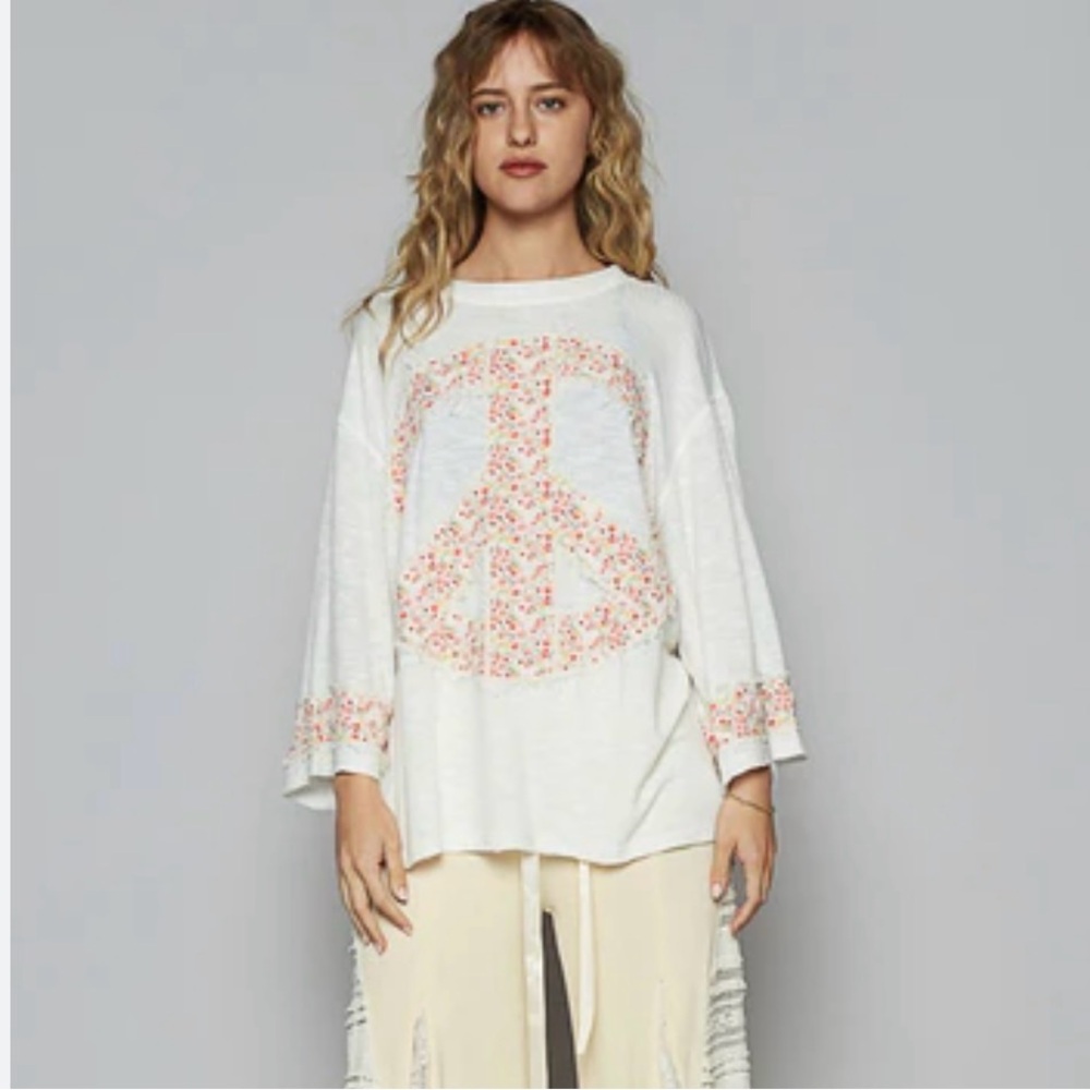 POL floral peace shirt